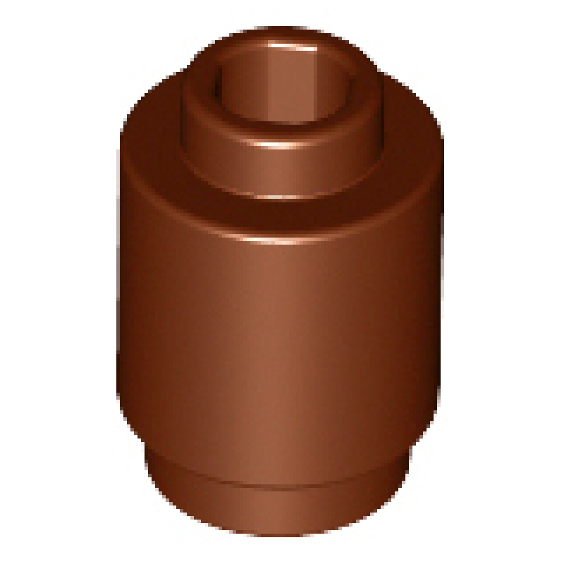 Steen, Rond 1x1 met open nop Reddish Brown